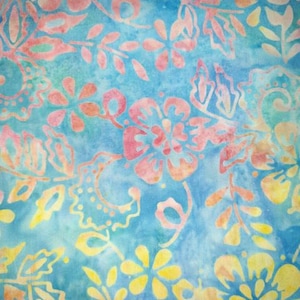Handgefärbt Batik Stoff Meterware 100% Baumwolle Blau Surprise