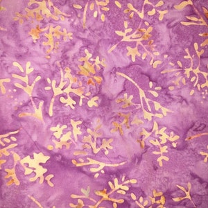 Hand Dyed Batik By The Half Metre  / Fat Quarter 100% Cotton Quilting Fabric Purple Fairy Forest