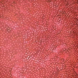 Hand Dyed Batik By The Half Metre  Fat / Long  Quarter 100% Cotton Quilting Fabric Red Splatter