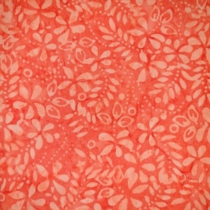 Handgefärbt Batik Stoff Meterware / Fat Quarter 100% Baumwolle Orange Springtime