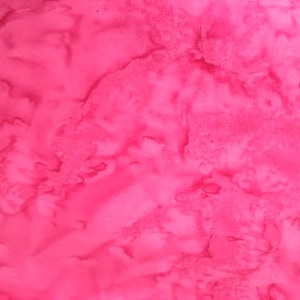 Tecido para quilting Batik tingido à mão por meio metro / Fat Quarter 100% algodão rosa choque