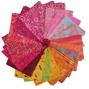 Batik Metric Fat Quarters x 20 Stück Baumwolle Quilting Craft Fabric - All That Fruit!