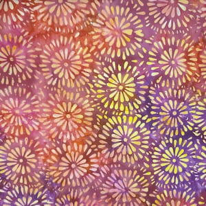 Tecido para quilting Batik tingido à mão por meio metro / Fat Quarter 100% algodão rosa Celebration