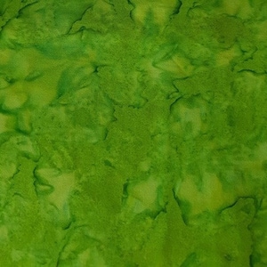 May include: Green fabric with a marbled pattern. The fabric has a light green background with darker green swirls and streaks.