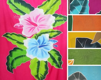 Hand Painted Batik A Grade Rayon Sarong No Fringe Cover All Swimwear Beachwear Wrap Shawl