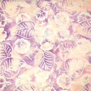 May include: A purple and white floral pattern with a watercolour effect. The pattern features leaves and flowers in a repeating design.
