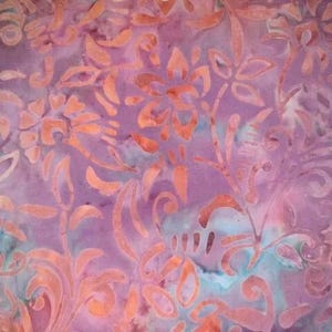 Handgefärbt Batik Stoff Meterware 100% Baumwolle Orange Blumen