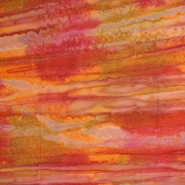 Hand Dyed Batik By The Half Metre  / Fat Quarter 100% Cotton Quilting Fabric Orange River
