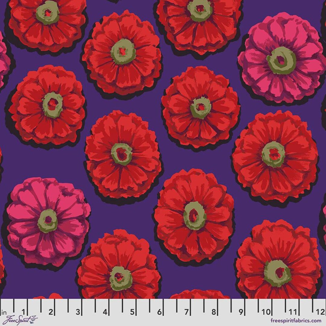 Zinnia Crimson - Kaffe Fassett Collective Designer Cotton Fat Quarter ...