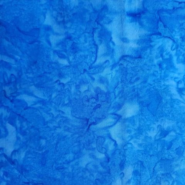 Batik teint à la main par le demi-mètre/tissu de courtepointe 100 % coton Fat Quarter, véritable marbre bleu