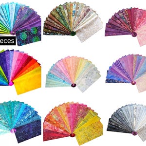 Batik Layer Cakes - 40 of 10" x 10" Squares Batik Fabric Quilting Craft Sewing - Variety of Colours