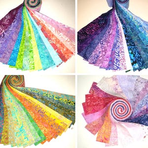 Batik Jelly Roll 100% Cotton Fabric Quilter 40pcs x 112cm x 6.35cm Variety of Colours
