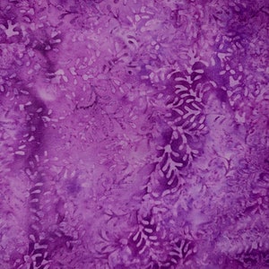 Hand Dyed Batik By The Half Metre  / Fat Quarter 100% Cotton Quilting Fabric Purple Blender