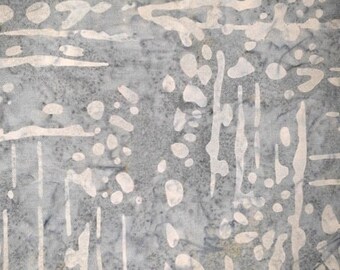 Handgefärbte Batik Meterware / Fat Quarter 100% Baumwolle Quilt Stoff Grau Stein