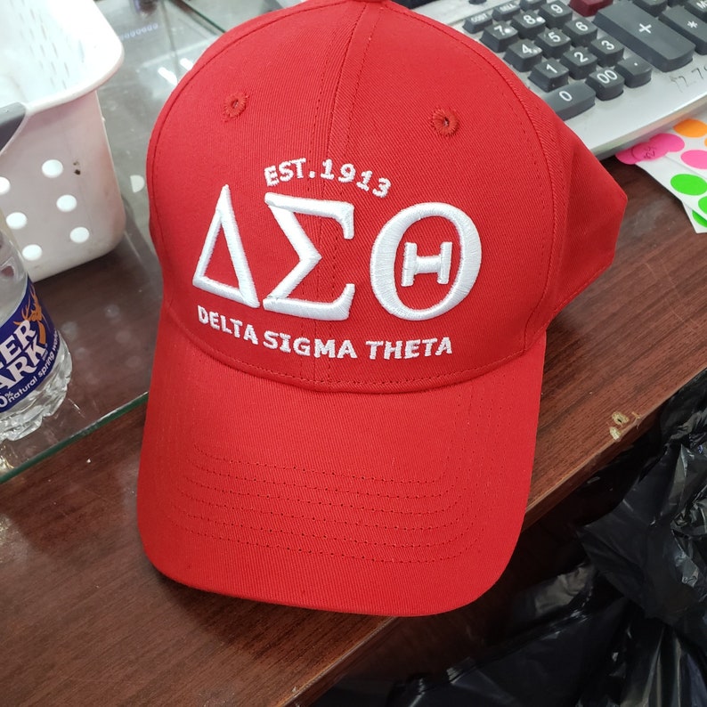 DELTA SIGMA THETA SORORITY BASEBALL CAP HAT DELTA SIGMA THETA BASEBALL CAP RED