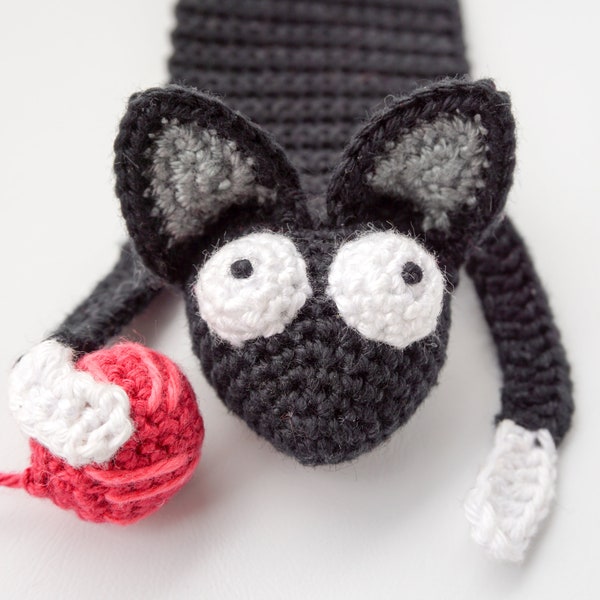 Patrón de Crochet Gato Marcapáginas | Patrón Amigurumi en PDF