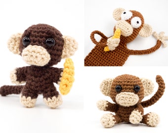 Monkeys PDF Crochet Pattern Bundle by Supergurumi | Amigurumi PDF Patterns