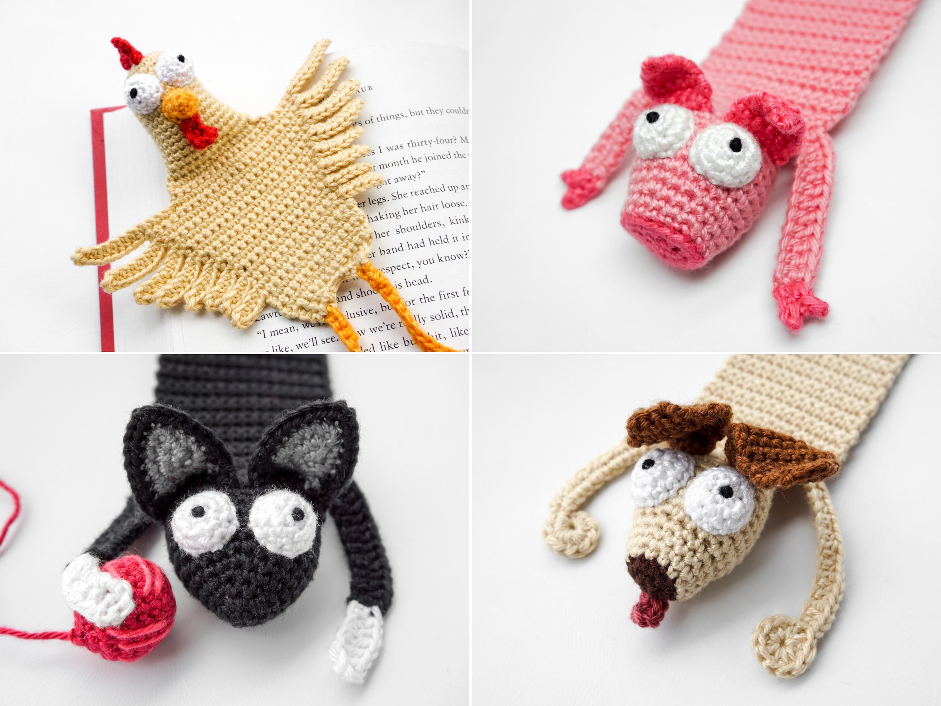 Farm Animals Bookmarks PDF Crochet Pattern Bundle Amigurumi - Etsy Canada