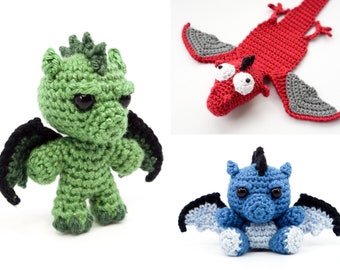 Drachen PDF Häkelanleitung Sparset von Supergurumi | Amigurumi PDF Anleitungen