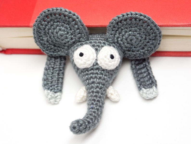 Elefant Lesezeichen Häkelanleitung Amigurumi PDF Anleitung Bild 2