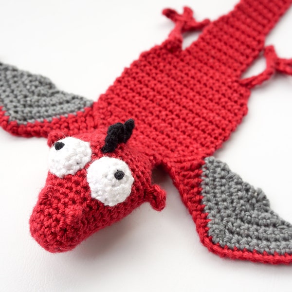 Patrón de Crochet Dragón Marcapáginas | Patrón Amigurumi en PDF