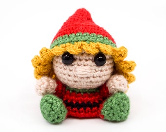 Mini Female Christmas Elf Crochet Pattern | Amigurumi PDF Pattern