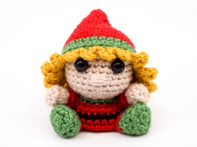 Mini Weiblicher Weihnachtself Häkelanleitung Amigurumi PDF Anleitung Bild 1