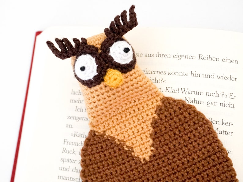 Eulen Lesezeichen Häkelanleitung Amigurumi PDF Anleitung Bild 8