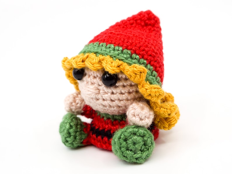 Mini Weiblicher Weihnachtself Häkelanleitung Amigurumi PDF Anleitung Bild 3