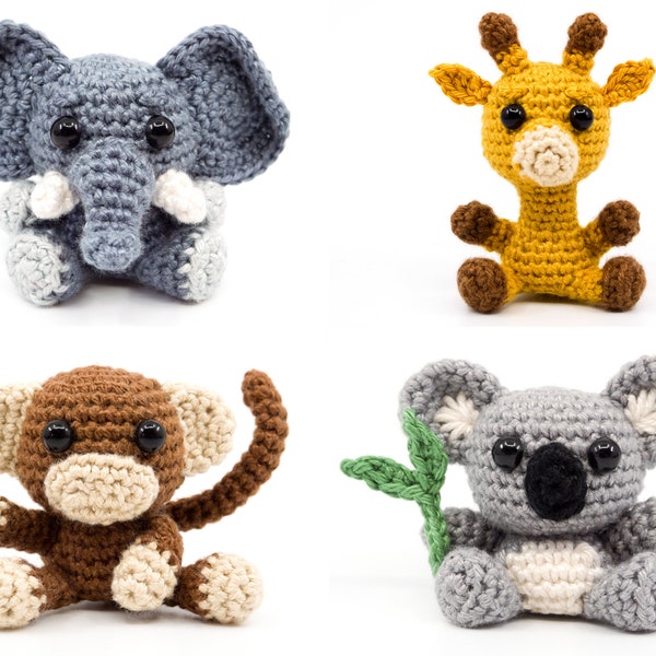 Animales Exóticos Paquete de Patrones de Crochet PDF | Patrones Amigurumi en PDF