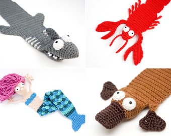 Aquatic Animals Bookmarks PDF Crochet Pattern Bundle | Amigurumi PDF Patterns