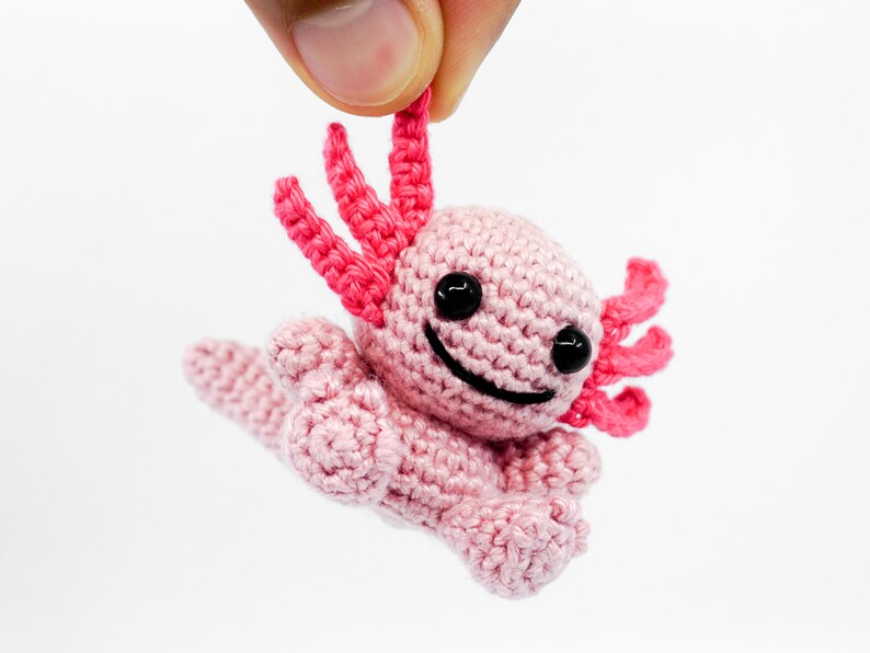 Mini Axolotl Crochet Pattern Amigurumi PDF Pattern.