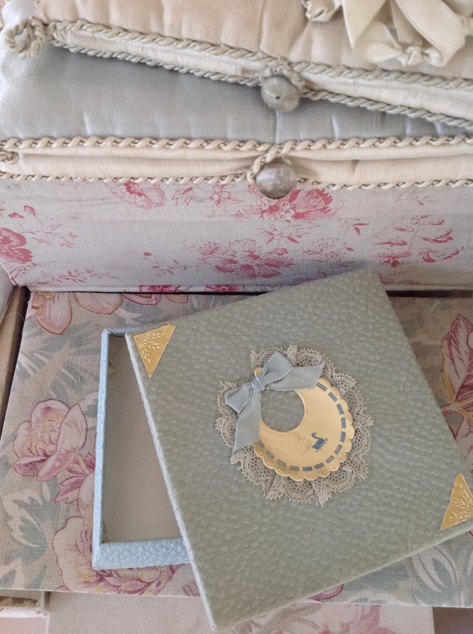 Beautiful antique baptism keepsake box for boys. Perfect baby Etsy