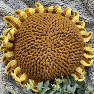 Crochet Sunflower cushion Pattern PDF download