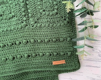 Crochet Blanket. PATTERN ‘’All Around The Garden’’pdf US & UK terms