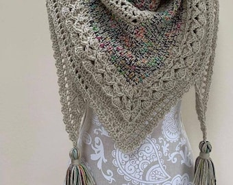 Crochet PATTERN: Moonbeam Shawl. Crochet pattern. US terms. pdf