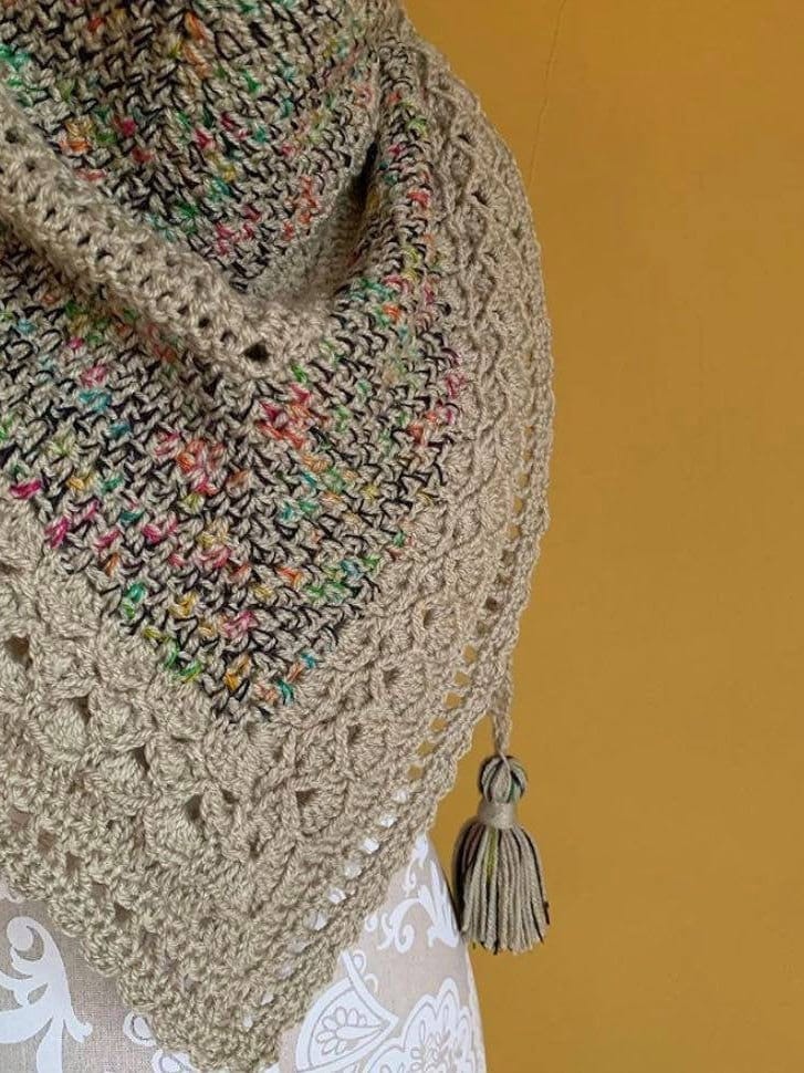 Light Lampone Crochet Shawl [FREE Crochet Pattern] - TCF