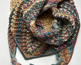 The Mary Wrap Shawl Completed crochet scarf