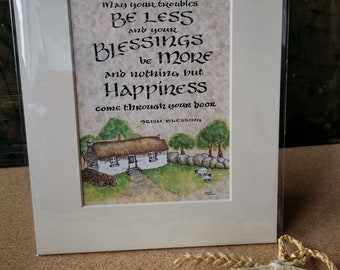 Irish Blessing Handfinished Illustrated Print Gift from Ireland