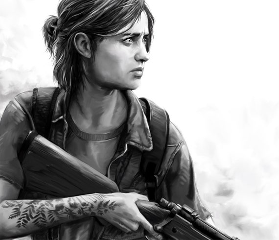 The Last Of Us Part 2 - Ellie tattoo black - Naughty Dog - The Last Of Us -  Posters and Art Prints