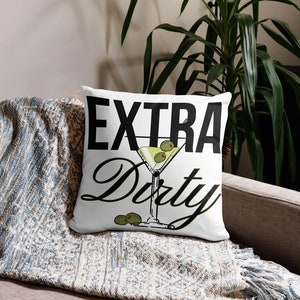 Dirty Martini Pillowcase, Extra Dirty Martini Decor, Cute Martini Home Decor, Classy Cocktail Pillow, Cocktail Lover Gift, Unique Pillowcase