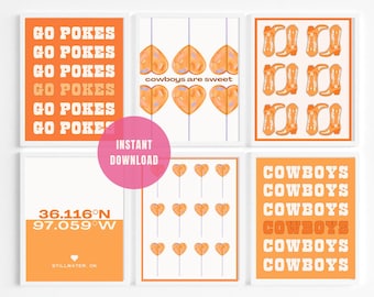 Oklahoma State Prints: OSU Dorm Decor Art (Digital Download)