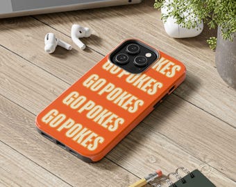 Funda naranja para iPhone de Go Pokes, funda para teléfono de los Cowboys de OSU