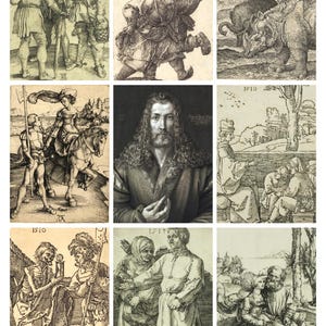 Gran colección de tarjetas artísticas de Alberto Durero: úselas para diarios, regalos y más.