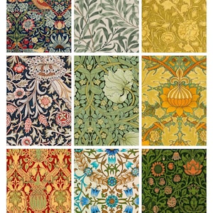 Otra colección de tarjetas coleccionables artísticas de William Morris: úselas para diarios, regalos y más + bonificación