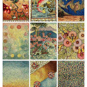 Sammlung von Belcher Mosaic Glass (1886) künstlerischen Sammelkarten - Verwenden Sie für Journale, Geschenke und mehr