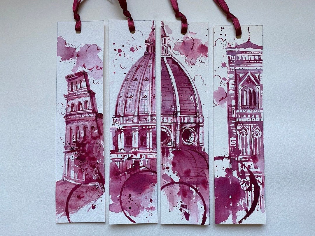 Florence & Rome Watercolor Bookmarks - Hand Made - Etsy