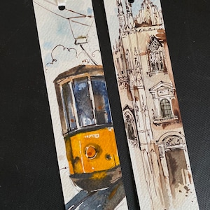 Mailand Aquarell Lesezeichen – handgefertigt