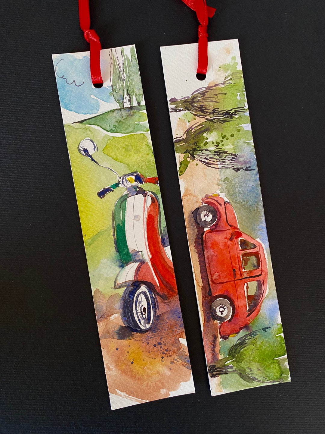 Italian Watercolor Bookmark - Hand Made - Etsy