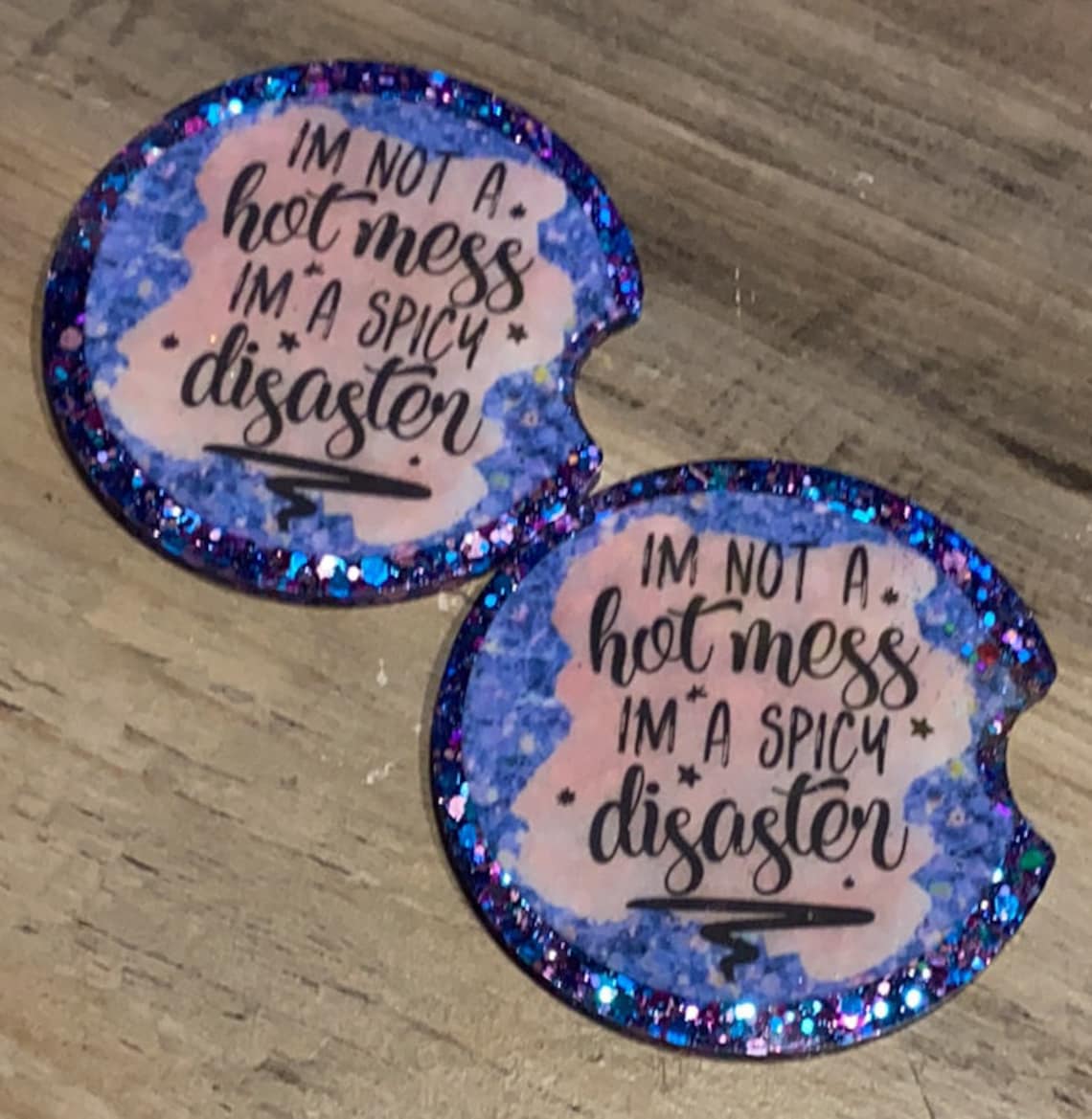 Epoxy Car Coaster Sets Mommy Group Dropout Hot Mess Disaster Etsy